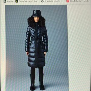 Mackage Coralia down coat with hood and belt